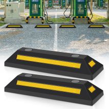 2X Butée de parking Arrêt de roue Arrêt de stationnement Garage 54x15x10cm Espace de stationnement