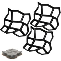 Hengda 3x Moule en béton diy moules à paver en plastiqu Pochoirs de pavage professionnels pour l'extérieur Plaques de marchepieds