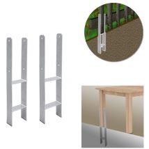 4X Ancres h support poteau Carport Ancre poteau galvanisé à chaud longue durée 91MM - Randaco