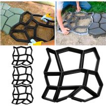 Swanew 4x Moule en béton diy moules à paver en plastiqu Pochoirs de pavage professionnels pour l'extérieur Plaques de marchepieds