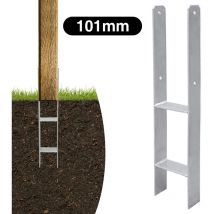 2x Support de poteau Ancres en h Support de poteau Galvanisé à chaud Ancres de poteau Clôtures Stable-101mm