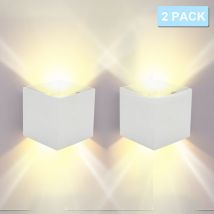 Hengda Applique da parete a led Bagno Up down Light Applique da parete moderna Lampada da corridoio per esterni IP65 7W Bianco Bianco caldo 2 pezzi