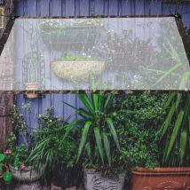 Bâche transparente 4 x 2 m en plastique épais avec Oeillets en métal Pour camping, sol, plantes Bâche imperméable