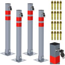 Randaco - Barrière de parking Poteau de délimitation 4 Set Barrière de parking Avec 12 Clés Poteau ,Poteau Parking Barrière Parking Barrière