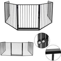 Randaco - swanew Barrière de sécurité avec 5 Pans enfant et animaux multi-fonction Grille de Protection métal Grille de protection pliante Barriere