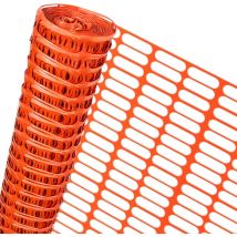 TolleTour Bauzaun 50m. b. 1m. Masche 100x26mm. Absperrzaun. orange. Gartenzaun Schutznetz Warnzaun Zaun