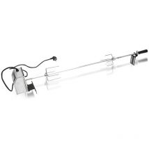 Bbq Tournebroche avec Moteur Rôtissoire 117CM 220-240V Électrique Automatique Rotatif en Acier Inoxydable pour Grill Barbecue