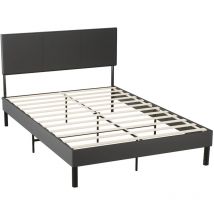 Randaco Bettgestell Hohes Kopfteil Robustes Bettgestell Maximale 140x200cm Tragfähigkeit 350 Kg Für Schlafzimmerbett Kunstleder