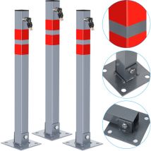Blocco di parcheggio Palo di confine Palo di confine 65 cm Barriera di parcheggio 3 pezzi - Randaco
