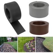TolleTour Bordure de jardin Bordure de pelouse flexible Bordure de lit en plastique dur Bordure de tonte Jardinage 25mx10cmx2mm gris