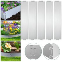 Bordure de pelouse Bordure de jardin Galvanisé Durable Défense anti-limaces Métal Bordure de tonte 100x15cm 30m - Randaco