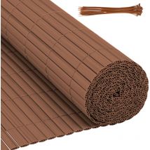 Swanew Canisse en pvc double face,90% d'occultation,Marron,H.90 cm x L.700 cm