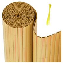 Hengda Canisse in pvc Recinzione occultante per recinzione frangivento da giardino privacy con morsetto per cavo Bambù 90 x 900cm - Bambù