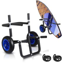 Chariot de transport pour planche sup simple ou double Stand Up Paddle Board Planche de surf pliable Rembourré 2 sangles de sécurité