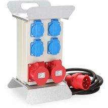 Swanew Coffret de Chantier Monophase Repartiteur de Courant Mural Coffret Electrique de Chantier 16A 2x400V 4x230V Schuko