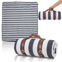 Hengda Couverture de Plage picnic Tapis imperméable isolation tapis de Pique Nique Bleu 200x200cm