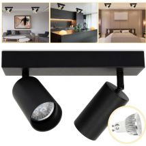 Randaco - TolleTour Deckenleuchte Deckenleuchten led Deckenstrahler silber Decken-Strahler Drehbar Flur 2-flammig