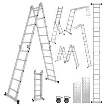 Echelle pliante Echelle multifonctionnelle Echelle télescopique 4x5 582cm Echelle d'appui Echelle domestique Echelle en aluminium - Randaco