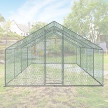 Enclos poulailler parc grillagé acier galvanisé Cage parc enclos pour animaux 8x3 m - Randaco