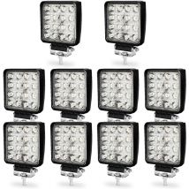 Randaco Faro da Lavoro 10 X 48W Piazza Fari Led 12V 24V Fari di Profondità Impermeabile IP67 Luci di Lavoro Fuoristrada per Moto Auto ATV SUV