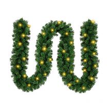 Randaco Ghirlanda di Natale con Luci 5M Ghirlanda porta di Natalizie Ghirlanda porta Anteriore Artificiale Decorazione di Natale Ghirlandeper Scale