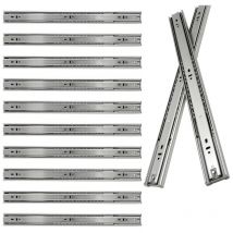 Glissières pour tiroirs Glissière à billes à fermeture automatique Glissières pour tiroirs 45mm à extension totale 550mm 20 pièces - Randaco
