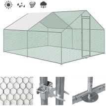 Randaco Hühnerstall 3 X 4x 2m Hühnerhaus Freilaufgehege Mit Schloss Pe Sonnenschutz Dach Geflügelstall Verzinkter Stahl Kleintierstall Freigehege 