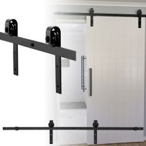 Randaco Kit de porte coulissante système coulissante Ferrure pour Système pour Portes Coulissantes avec rail de roulement Ensemble comple 152cm