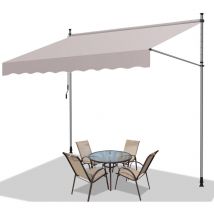 Hengda Tenda da sole manuale retrattile maniglia del balcone anti-ultravioletto beige 2m