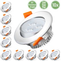 Einfeben Lot de 10 spots à encastrer 3W Blanc froid led spots orientables éclairage plafond