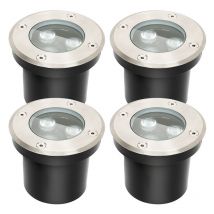 Lumières enterrées, lampadaire de lampe de paysage enterré à LED blanche pour jardin, éclairage extérieur 4x 3W