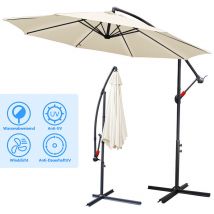 Hengda Ombrellone, ombrellone a sbalzo ø 350 cm, protezione solare, protezione uv fino a upf 30+, facile da aprire e chiudere, per giardino, patio,