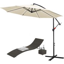 3m Parasol Parasol de jardin hydrofuge Parasol de terrasse UV30+ avec manivelle balcon Parasol de marché, Beige