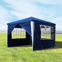Randaco Partyzelt Festzelt 3 X 3 M In Blau Pe Plane Wasserdicht Uv Schutz Gartenzelt