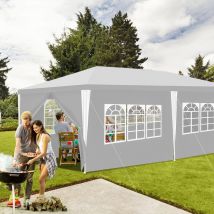 Swanew Pavillon Gartenzelt – Robustes, hochwertiges Partyzelt mit Pergola Weiß 3x6m