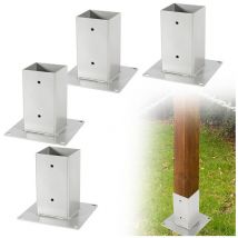 Randaco - swanew Pied de poteau carré Pied de poteau à visser Support de poteau 80x80mm