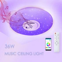Randaco - Plafonnier led 36W Changement de couleur Salon Dimmable Plafonnier Bluetooth Musique