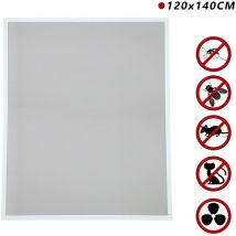 Einfeben moustiquaire fenêtre moustiquaire à cadre aluminium moustiquaire à gaze protection uv imperméable pour fenêtres 120x140CM
