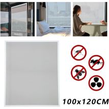 Einfeben Moustiquaire fenêtre moustiquaire cadre aluminium moustiquaire gaze protection uv imperméable pour fenêtres 100x120CM