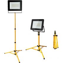Hengda Proiettore esterno led con treppiede. faretto esterno impermeabile Giardino garage 100W bianco freddo