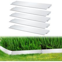 Randaco Rasenkante Metall 100 X 15 Cm 30m Beeteinfassung Mähkante Verzinkt Wegbegrenzung Beetumrandung Palisade Silber