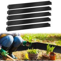 Swanew Rasenkante Metall Beeteinfassung Mähkante Verzinkt Wegbegrenzung Beetumrandung Palisade Schwarz 100x18cm 25m