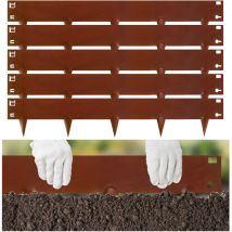 Randaco Rasenkante Mit Spitzen Metall 100 X 15 Cm 50m Beeteinfassung Mähkante Verzinkt Wegbegrenzung Beetumrandung Palisade Rost