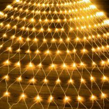 Rete luminosa a led Illuminazione a catena 8 modalità IP44 Festa di Natale all'esterno all'interno Bianco caldo 3x2M - Randaco