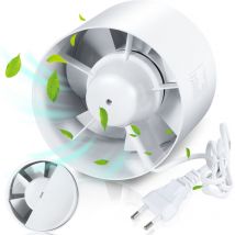 Randaco Rohrventilator Kanallüfter Inline-abluftventilator 100 Mm,130 M³/h, Leise Rauchabzug Rohrlüfter Kanalventilator Badlüfter Für Bad, Wc, Küche, 
