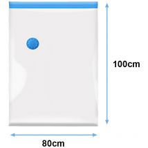 VINGO Sacs de Rangement Sous Vide, Lot de 10 Housses de Rangement Sous Vide Manuelle pour Vêtements, Couettes, Literie 80x100cm