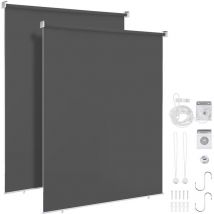 Randaco 2x Senkrechtmarkise Vertikalmarkise Seitenrollo Sichtschutz Für Terrasse Balkon Sonnenschutz Uv-beständig Anthrazit 160x240cm