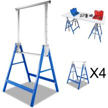 Einfeben - Randaco Set di 4 cavalletti telescopici in metallo, h. 80-130cm, Carico massimo 200 kg, Blu