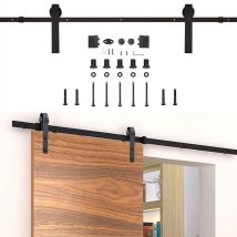 Sistema di porte scorrevoli Set di accessori per binari a pavimento in legno Binario per porte a rulli in vetro 150kg Pfeil 152cm - Randaco