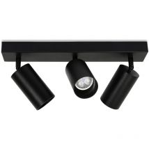 Einfeben Spot de plafond Plafonnier plafonniers cuisine GU10 applique lampe plafonnier led spot 3-flammes rétro - le noir